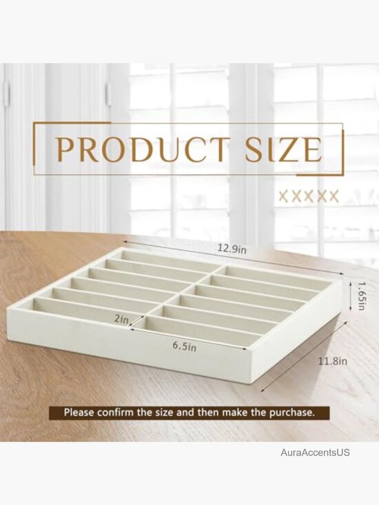 Stackable Sunglass Organizer Trays - 2 Pack, 12 Grids Each, Velvet